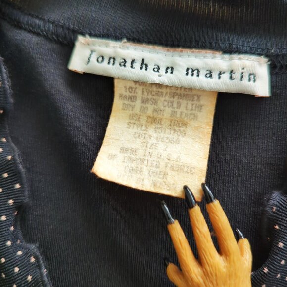 Y2K Vintage Jonathan Martin Black and White Polka Dot Wrap Dress - Size 7 - Picture 6 of 7